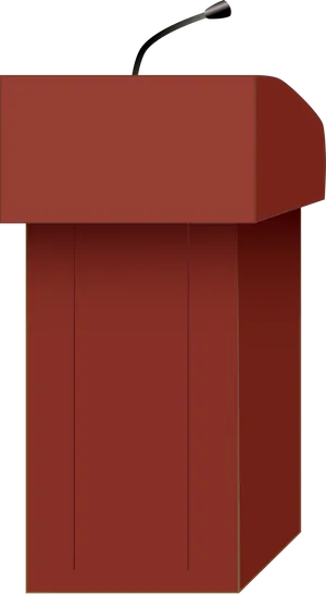 Red Podiumwith Microphone PNG Image