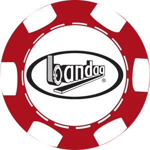 Red Poker Chip Bandag Logo PNG Image