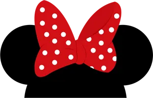 Red Polka Dot Bow Illustration PNG Image