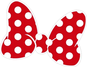 Red Polka Dotted Bow Illustration PNG Image