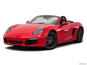 Red Porsche Convertible Sports Car PNG Image