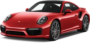 Red Porsche911 Turbo Side View PNG Image