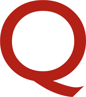 Red Q Logoon Blue Background PNG Image