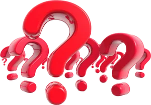 Red Question Marks Melting PNG Image