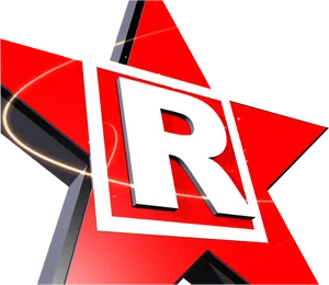 Red R Symbolon Star Background PNG Image