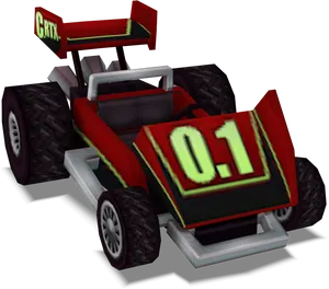 Red Race Car Number01 PNG Image