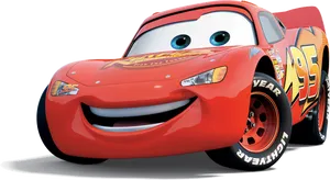 Red Racecar Animated Character PNG Image