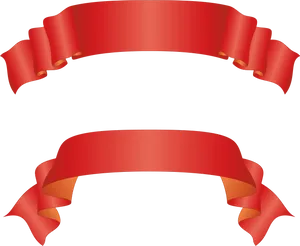 Red Ribbon Banners Graphic PNG Image