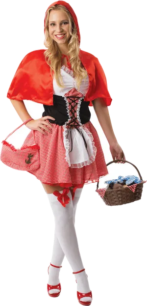 Red Riding Hood Costume Smile PNG Image