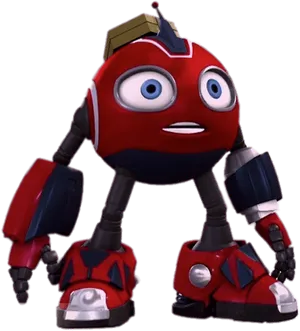 Red Robot Cartoon Character PNG Image