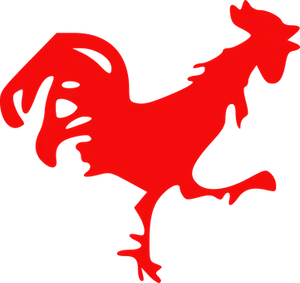 Red Rooster Silhouette PNG Image