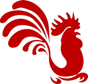 Red Rooster Silhouette Graphic PNG Image