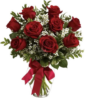 Red Rose Birthday Bouquet PNG Image