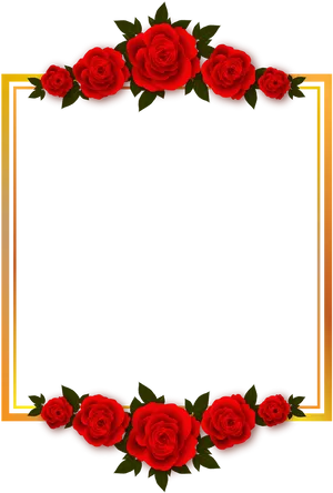 Red Rose Frame Design PNG Image