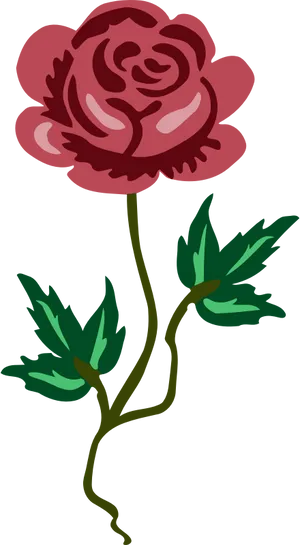 Red Rose Illustration PNG Image