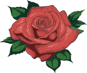 Red Rose Tattoo Design PNG Image