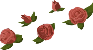 Red Roses Black Background Illustration PNG Image