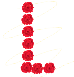 Red Roses Letter L Design PNG Image