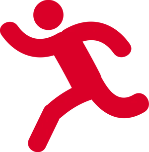 Red Running Person Icon PNG Image