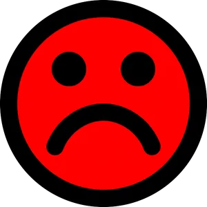 Red Sad Face Emoji PNG Image