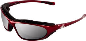 Red Safety Goggles Side View PNG Image