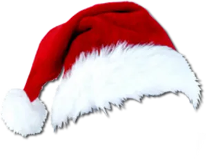 Red Santa Hat Black Background PNG Image