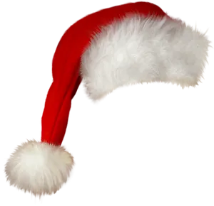 Red Santa Hat Black Background PNG Image