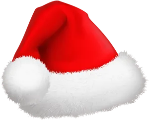 Red Santa Hat Black Background PNG Image