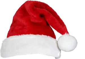 Red Santa Hat Black Background PNG Image