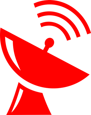 Red Satellite Dish Icon PNG Image