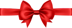 Red Satin Gift Bow PNG Image