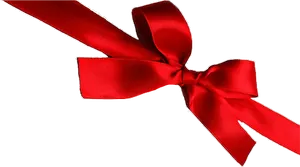 Red Satin Ribbon Bow PNG Image