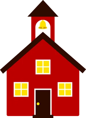 Red Schoolhouse Clipart PNG Image