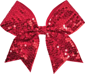 Red Sequin Bow Decoration PNG Image