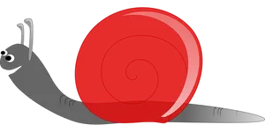 Red Shell Cartoon Snail PNG Image