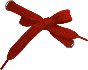 Red Shoelace Bow PNG Image