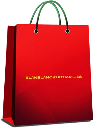 Red Shopping Bag Email Print PNG Image