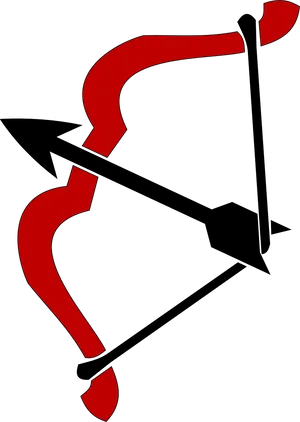 Red Silhouette Bow Graphic PNG Image