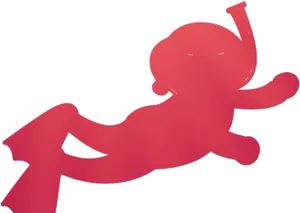 Red Silhouette Diver PNG Image