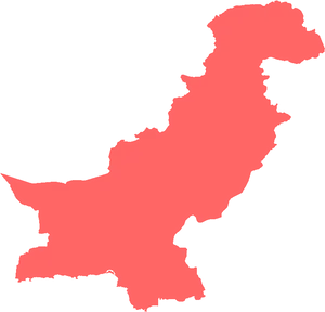 Red Silhouette Mapof Pakistan PNG