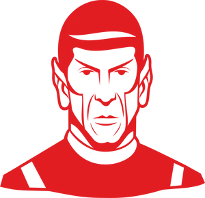 Red Silhouette Spock Vector PNG Image