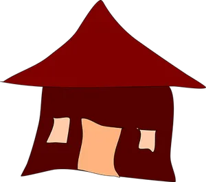 Red Simple House Illustration PNG Image