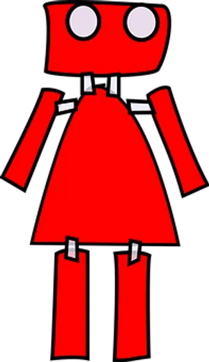 Red Simple Robot Illustration PNG Image