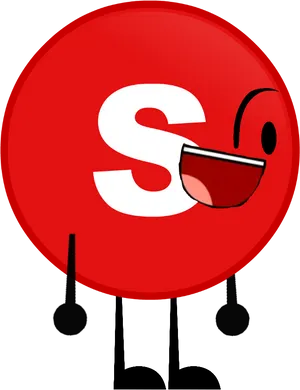 Red Skittle Character Smiling PNG Image