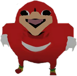 Red Smiling Cartoon Character Meme PNG Image