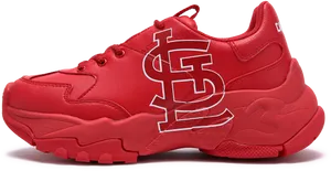 Red Sneakerwith St Louis Cardinals Logo PNG Image