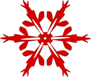 Red Snowflake Silhouette PNG Image