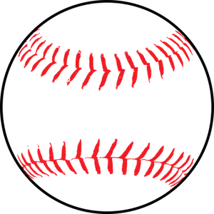 Red Softball Stitchingon Black PNG Image