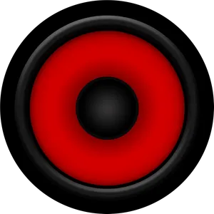 Red Speaker Cone Black Background PNG Image