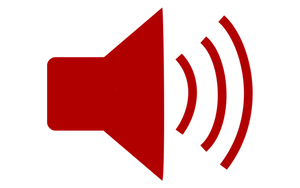 Red Speaker Icon Sound Waves PNG Image